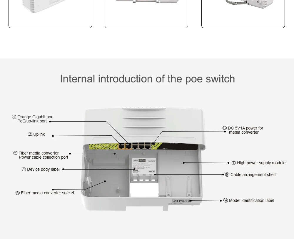 48 в сетевой переключатель POE Ethernet с 8 + 2 10/100/1000 Мбит/с порты IEEE 802,3 af/at