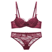 Leechee Z066, элегантное женское нижнее белье, удобный, тонкий, хлопок, чашка, кружевной бюстгальтер, набор, вышивка, пуш-ап, бесшовный, с вырезом, бюстгальтер, костюм