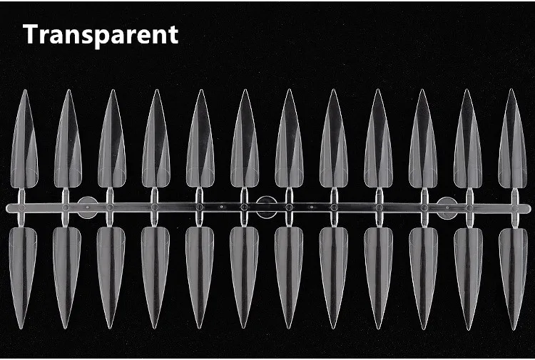 Дизайн ногтей шаблон с длинным наконечником цветной дисплей, начинающий инструмент для практики, 3 цвета/240 штук - Цвет: Прозрачный