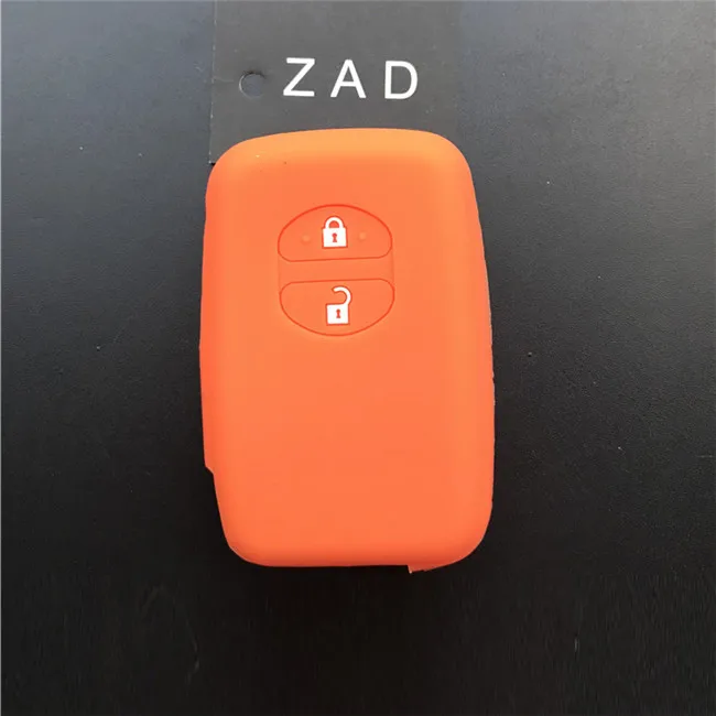 ZAD 2 кнопки силиконовый чехол для ключей от машины Набор чехлов держатель для Toyota Camry Highlander Prado дистанционный смарт-ключ протектор - Название цвета: Оранжевый