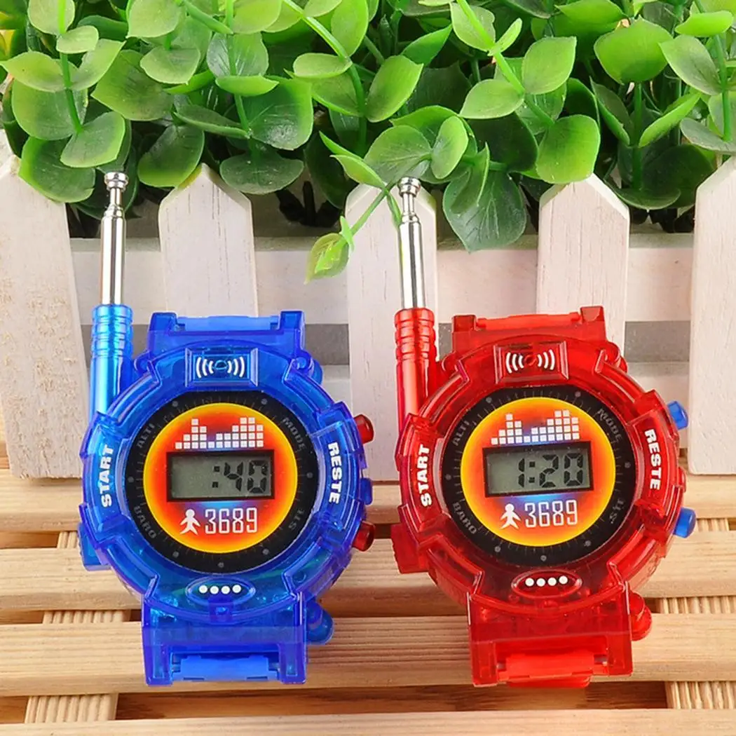 Детская игрушка часы-портативная рация 2 шт. синий и красный s цифровой портативный часы Walkie Mini