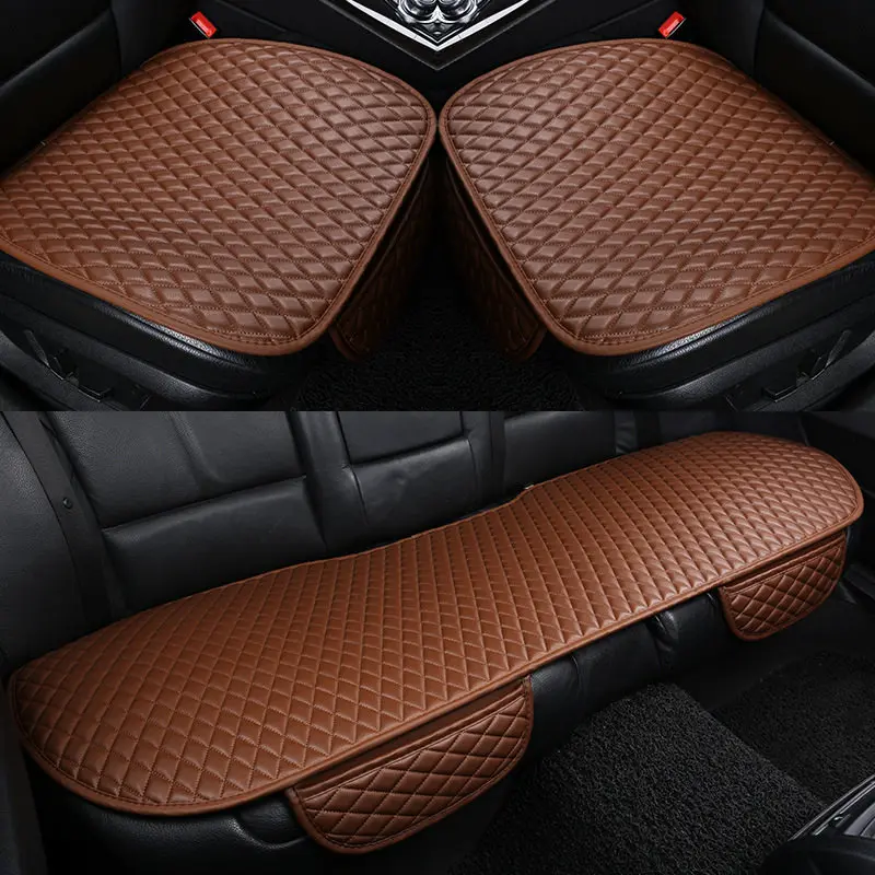 Чехол для автомобильного сиденья, Кожаные Защитные чехлы для Toyota Auris C-HR chr caldina avensis camry celica fortuner RAV4 rav - Название цвета: brown 3pieces