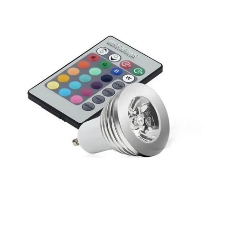 

AC85-265V 3W GU10 RGB LED Bulb Lamp Spotlight + Remote Control