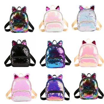 

2019 Fashion Women Mini Backpack PU Leather Sequin Handbag Girls Travel Rucksack Preppy Style Shoulder Bag Girls Cute Backpacks