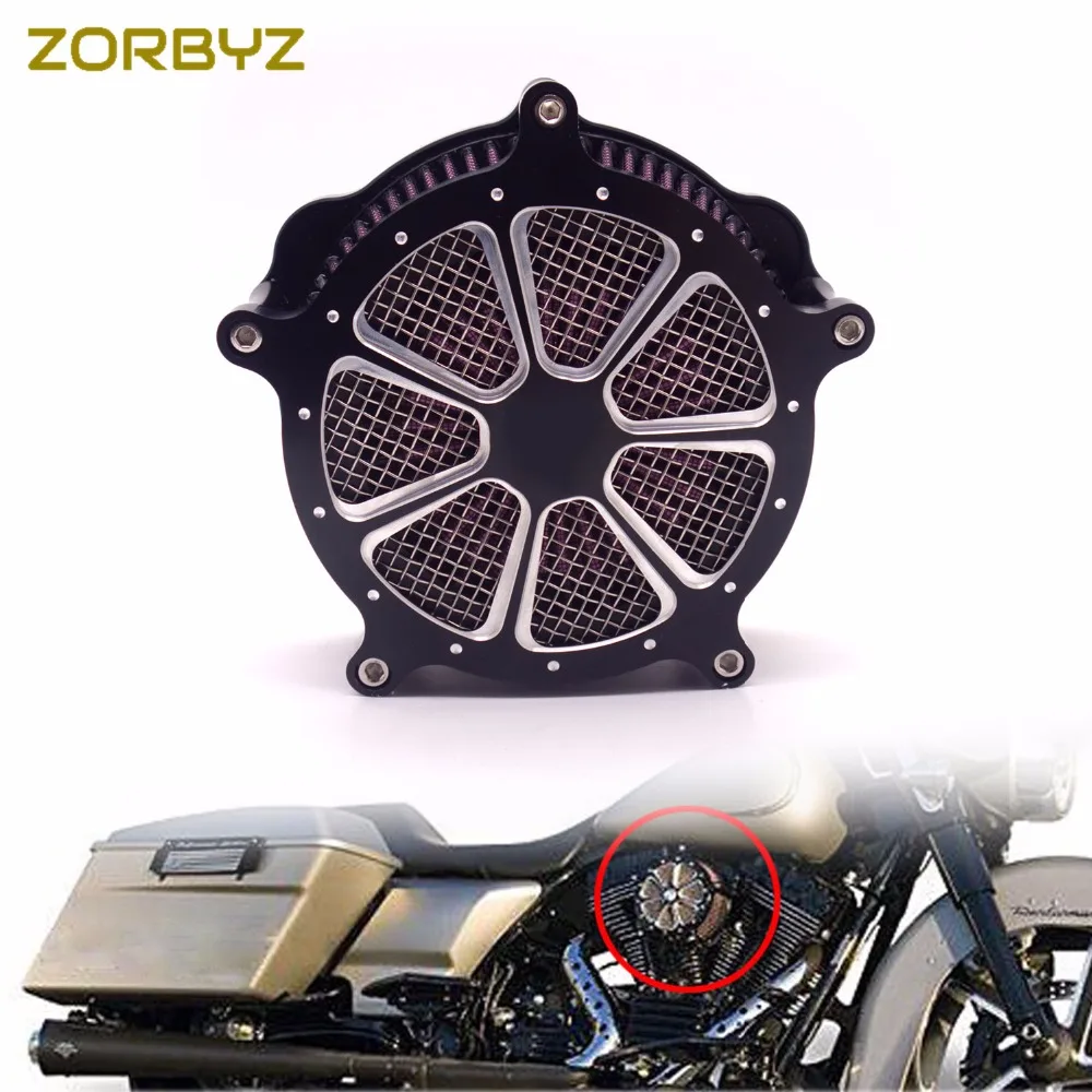 ZORBYZ Black CNC Air Cleaner Intake Filter System for Harley Sportster