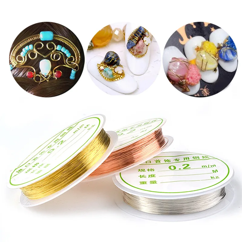 

MIOBLET 1 Roll 0.2mm*22m Golden Silver Rose-gold Copper Wire Line Tiny Nail Strping Tape DIY Nail Art Tips Decorations Manicure