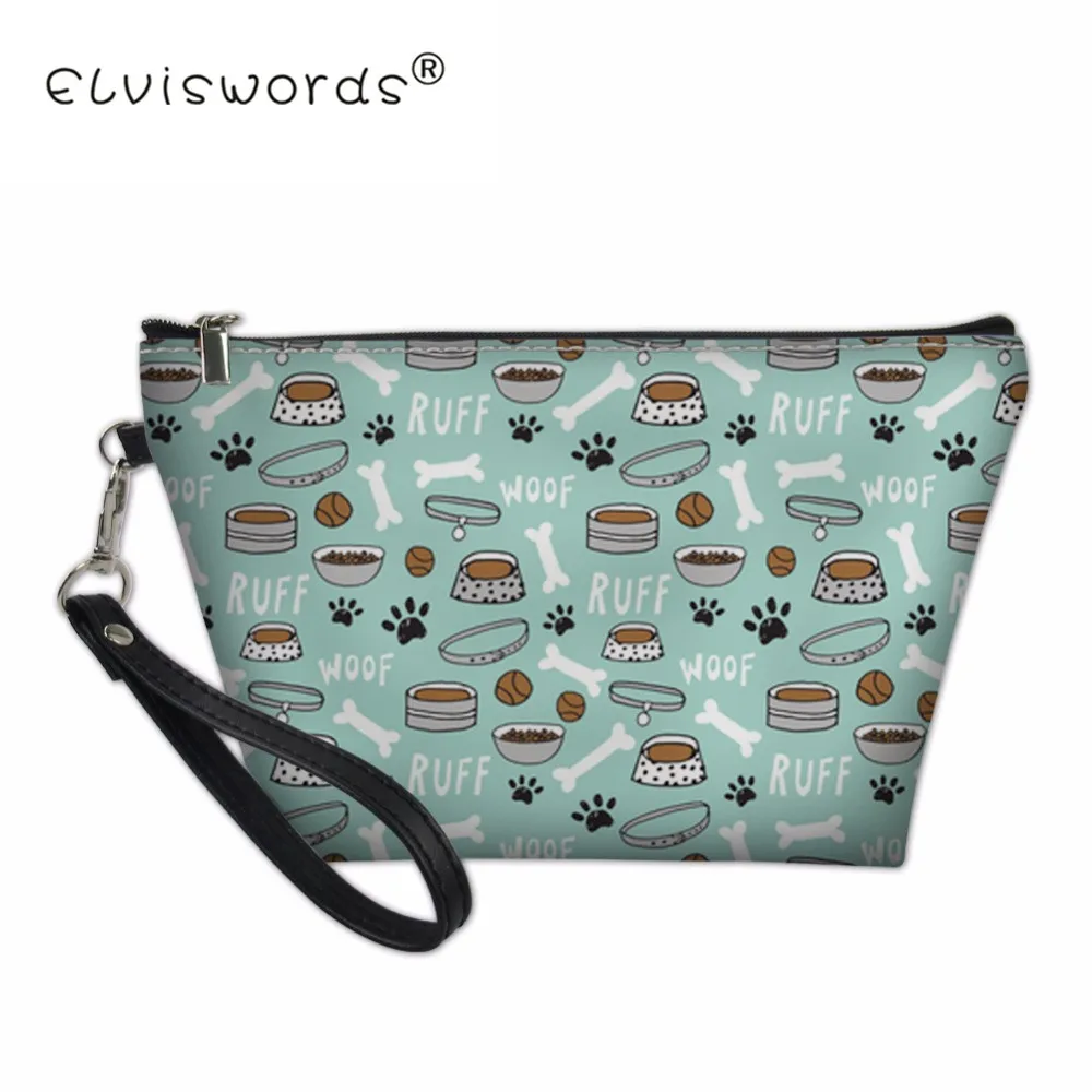 

Women Portable Cosmetic Case Pouch Dog Bone Paw PrintsToiletry Organizer Travel Makeup Vanity Make Up Wash Organizer Storage bag