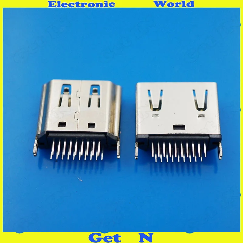 

HDMI SMD Female Jack Connector 19PIN 180 Degrees 19P 4 fixed-foot