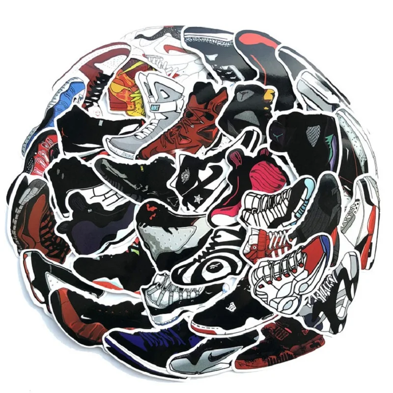 

60PCS sports A J basketball sneakers suitcase suitcase laptop tide-brand personality stickers