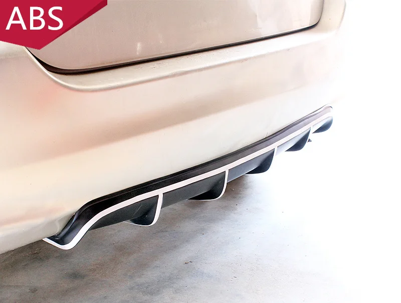 25/"x5/" Matte Black Universal Car Rear Shark Fin Curved Bumper Lip Diffuser Kit