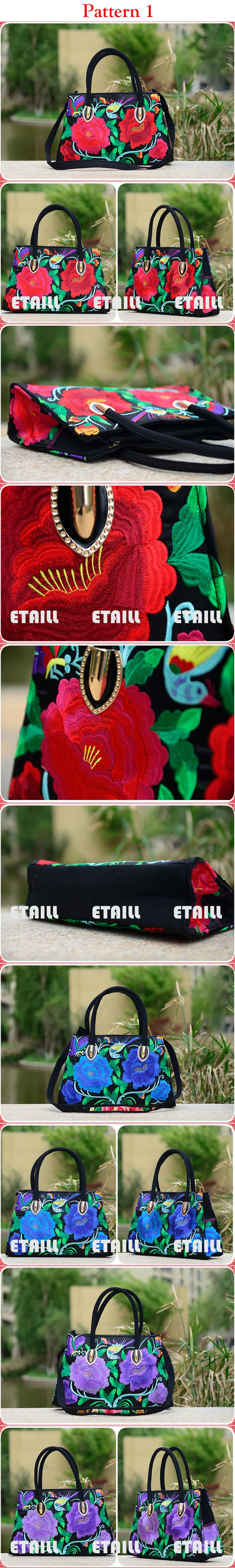 Lady shopping bags embroidered