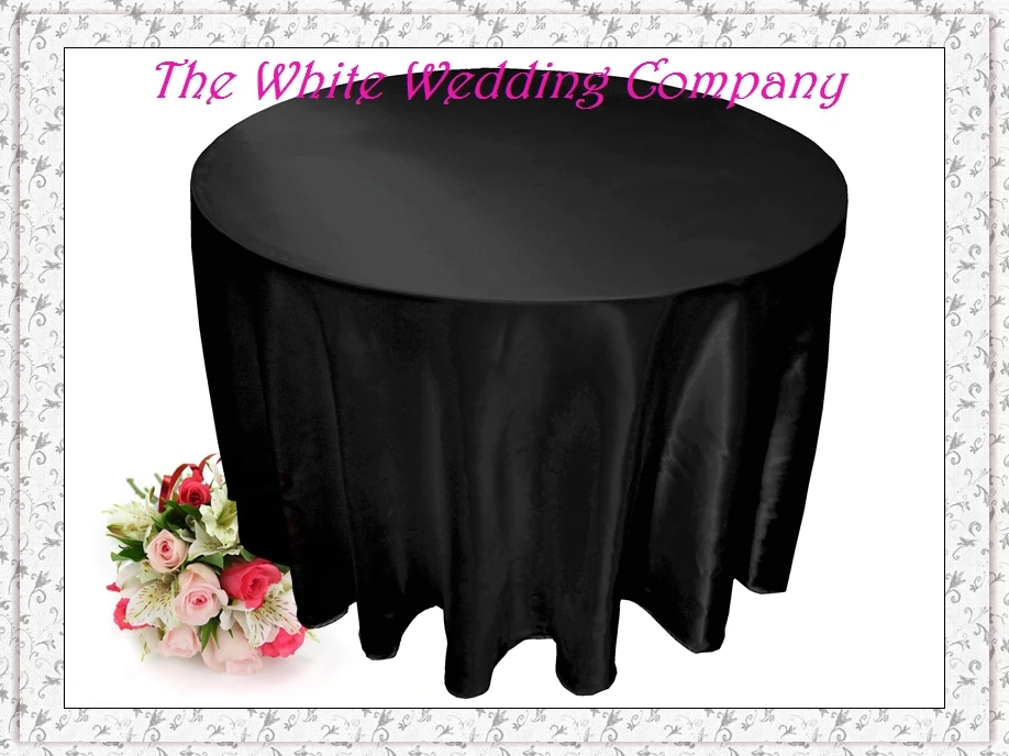 10pcs 70'' Round Satin BLACK Banquet Tablecloths for Sale Wedding Table