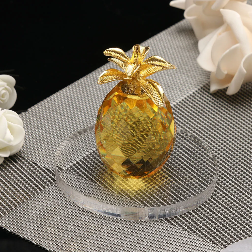Креативный ананас кристалл стеклянная фигура пресс-папье орнамент фэн шуй Декор Коллекция Фрукты модель миниатюрная гостиная