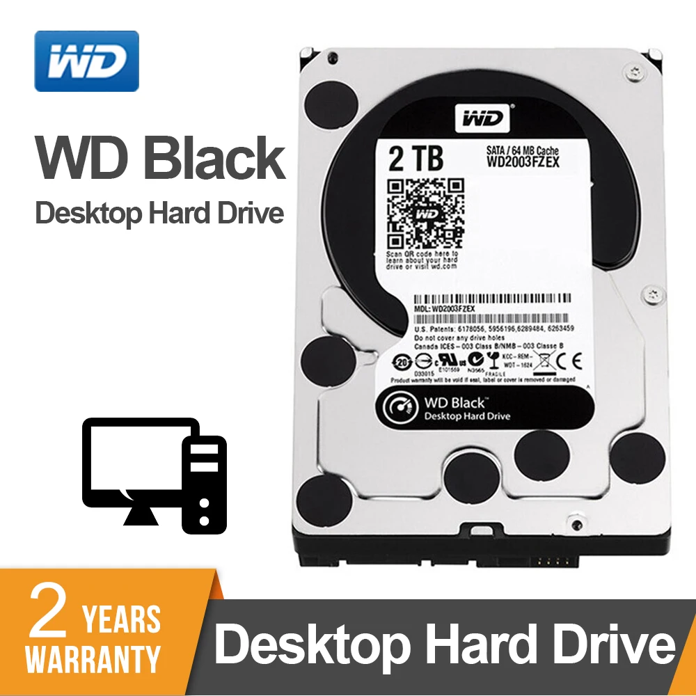

Western Digital Black 2TB 3.5" HDD Performance Desktop Hard Disk Drive Game Hdd WD 7200 RPM SATA 6 Gb/s 64MB Cache - WD2003FZEX
