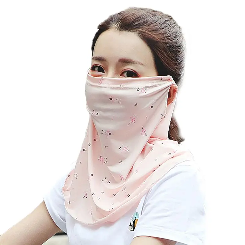 

Outdoor Airsoft Mask Half Face Mask Print Women Summer Lightweight Sunshade Decorative Neck Cover Protector Masks For Cycling