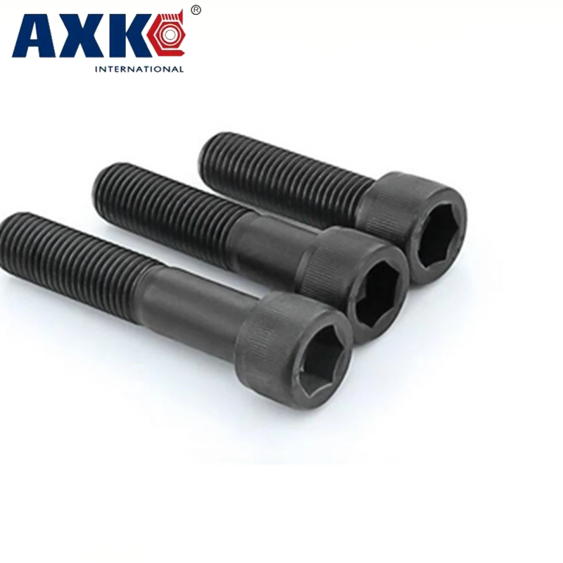 

AXK 50pcs M6 DIN912 Hexagaon Hex Socket Head Cap Screw Bolts 12.9 Grade Alloy Steel Metric Thread M6*8/10/12/16/20.../25mm