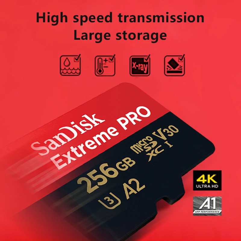 sandisk Extreme Pro Micro SD карты A2 V30 U3 64 Гб 128 ГБ до 170 МБ/с. sandisk TF карта, карта памяти Micro SD с адаптером SD