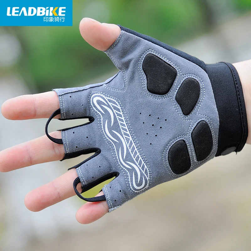 Leadbike новые велосипедные перчатки на пол пальца мужские/женские светодиодный Горный Дорожный велосипед спортивные противоскользящие перчатки Lightning Ультра-дышащие