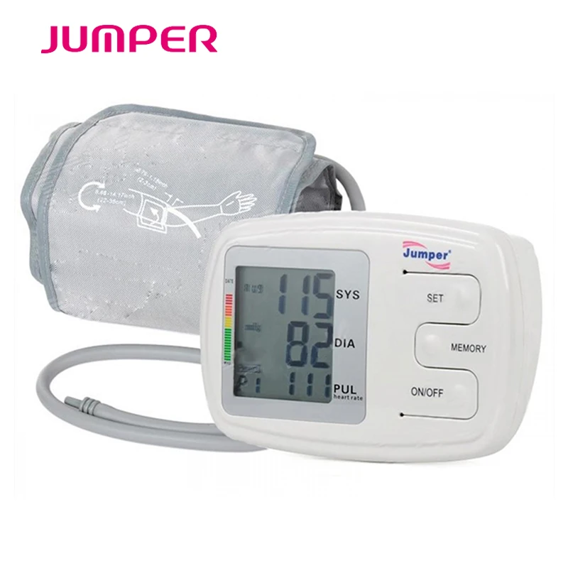 

Jumper Health Care LCD Automatic Digital Upper Arm Blood Pressure BP Monitor Sphygmomanometer 2X90 Group Memory recall Tonometer