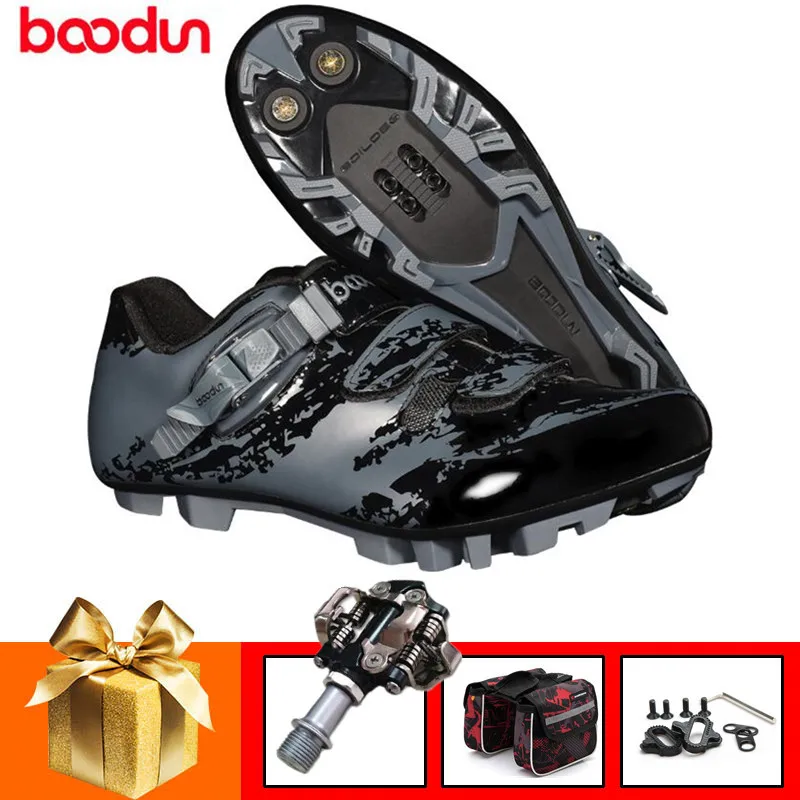 

BOODUN Cycling Shoes add spd pedal set MTB Bike Bicycle Self-Locking Ultralight Athletic Racing Sneakers Sapatos de ciclismo