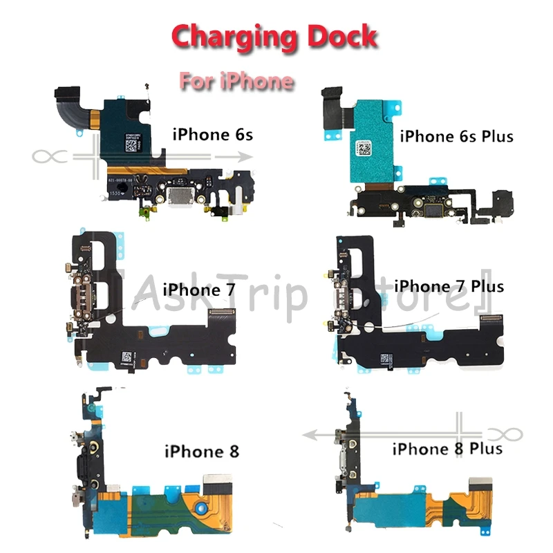 

For iPhone 6 6s 7 8 Plus Repair Mobile Flex Parts Connector Mic Dock Charging Flex Cable Original USB Port Charger