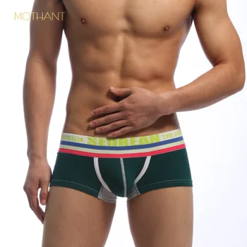 

Personalized fashion rainbow belt men's flat pants briefs Brand men's underwear comfortable home healthy cotton