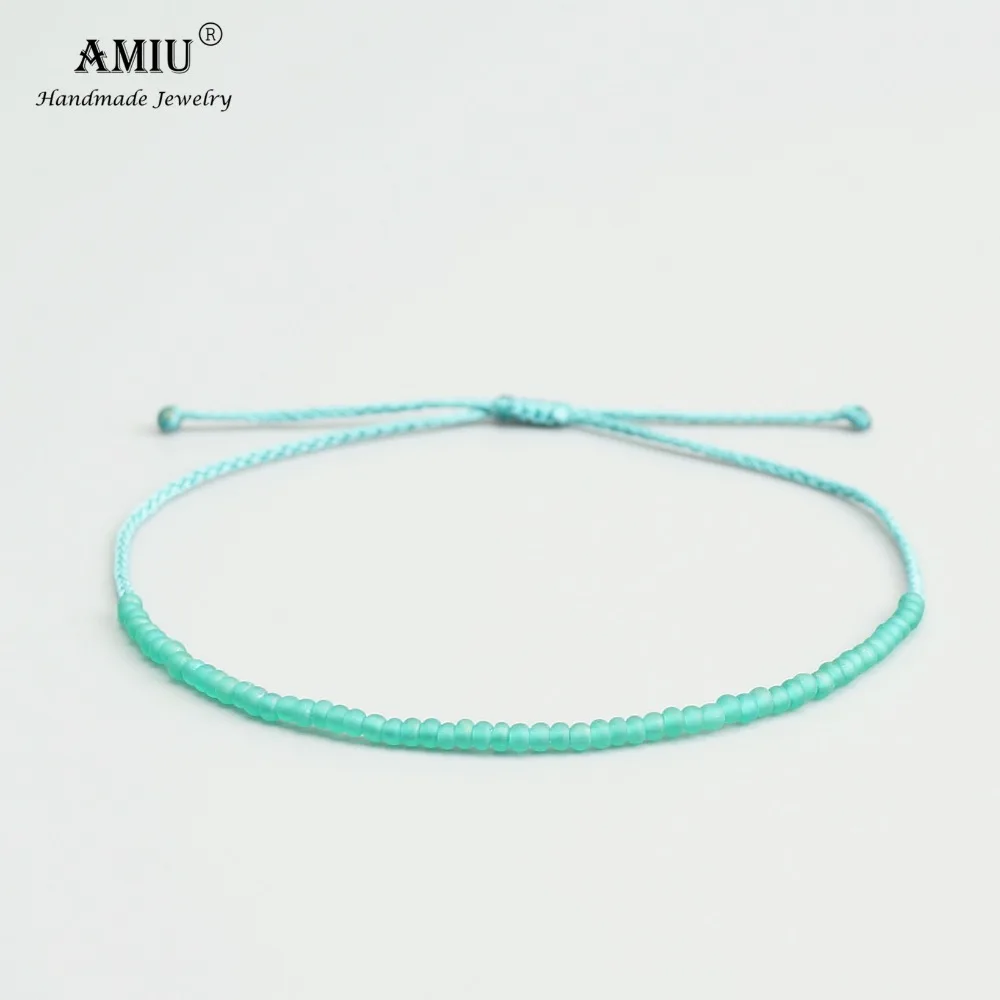 AMIU браслет ручной работы из бусин прекрасный радужный цвет восковая нить Веревка Браслеты и браслеты для женщин и мужчин бисер браслеты