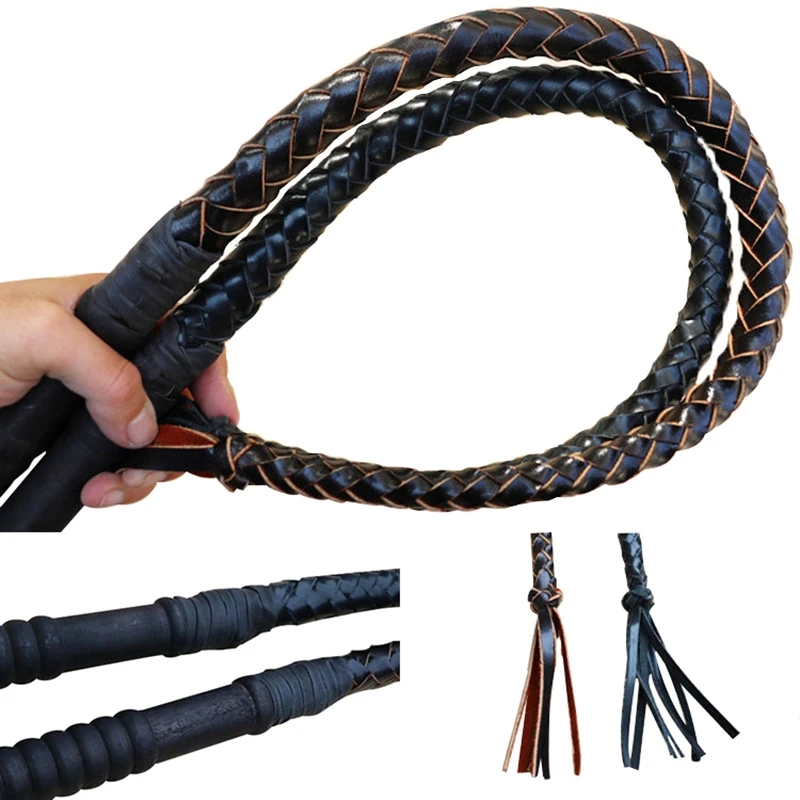 Leather Horsewhip Horse Racing Equestrian Tool Horse Riding Equipment Hand Made Braided Riding