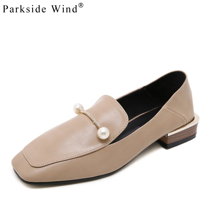 Parkside Wind/Женская обувь на плоской подошве; лоферы из искусственной кожи; элегантная обувь на низком каблуке без застежки; Женская Весенняя XWA3300-45 на толстом каблуке