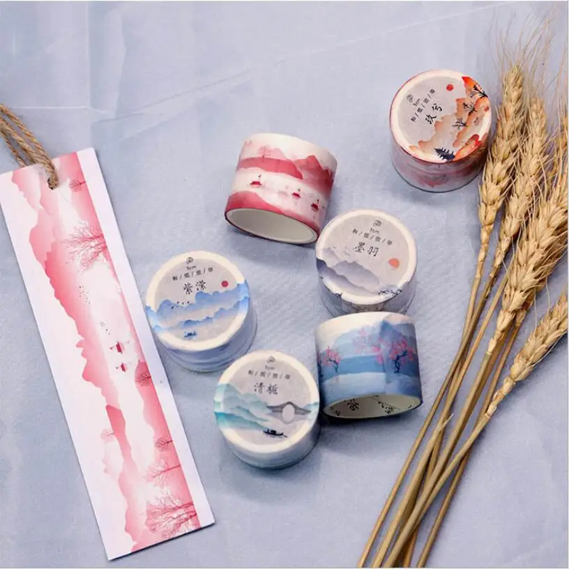 

30mm wide Chinese Retro Beautiful Landscape painting washi tape diy decoration for scrapbooking masking tape adhesive tape