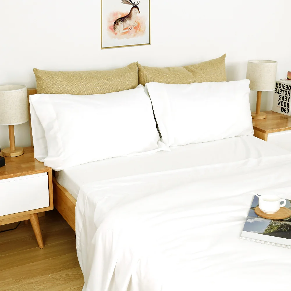 

4-piece Set Fitted Flat Sheet Pillowcase 1800 Thread Count Polyester