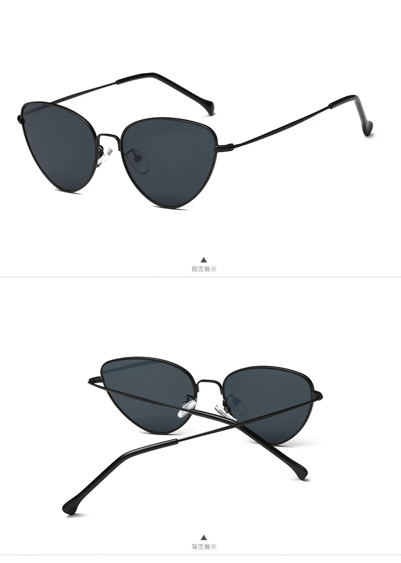 Винтажные сексуальные женские солнцезащитные очки кошачий глаз, женские модные черные красные очки, металлическая оправа, солнцезащитные очки для женщин UV400