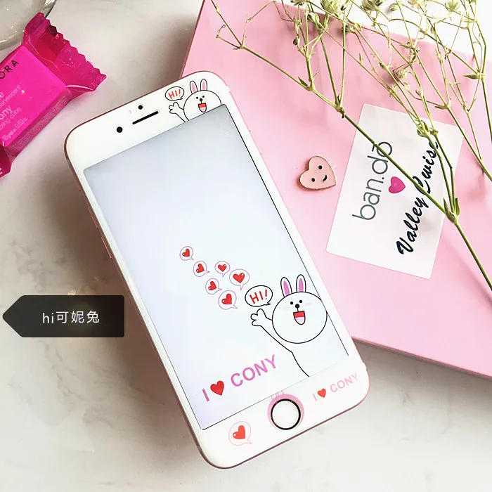 Закаленное стекло с милым мультяшным дизайном для iPhone6 6s 6Plus 6sP защита экрана 3D Arc