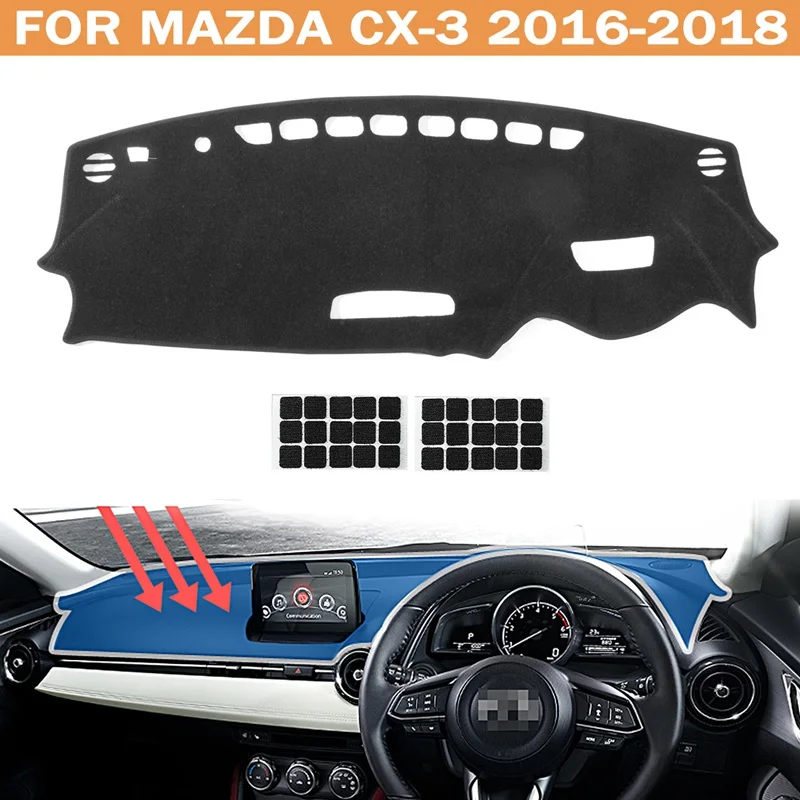 Коврик покрытие для приборной панели черный для Mazda CX-3- ковровое покрытие Коврик
