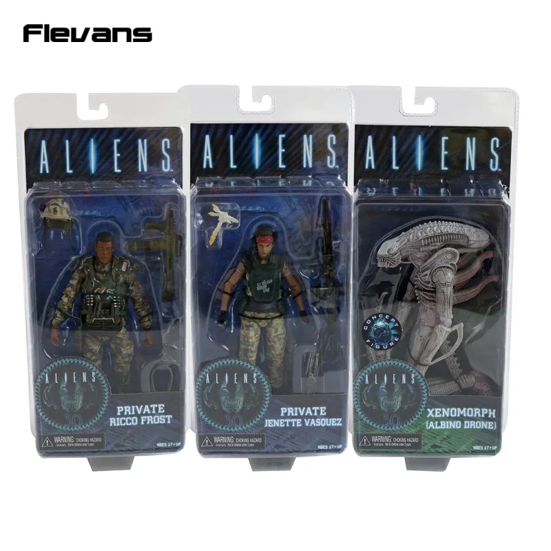 NECA инопланетяне серии 9 Xenomorph Albino Drone Private Ricco Frost Дженетт Васкес ПВХ фигурку Коллекционная модель игрушки 7 "см 18 см