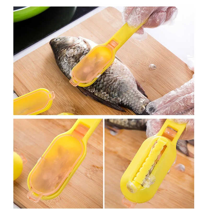 

New Practical Fish Scale Remover Scaler Scraper Cleaner Kitchen Tool Peeler