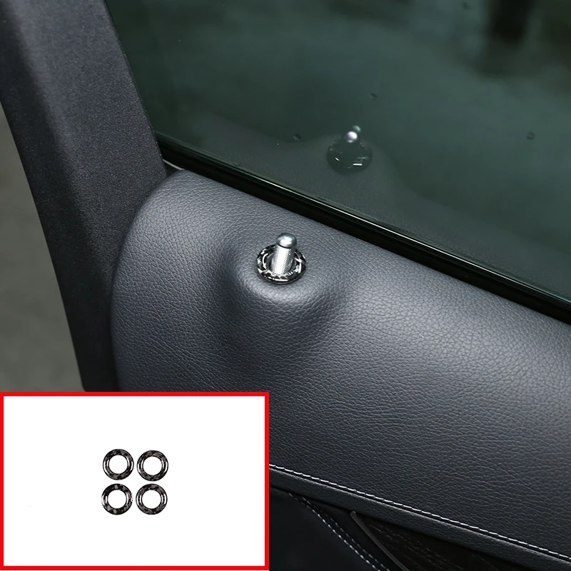 

For Mercedes Benz GLC X253 C Class W205 2015-2019 Car Accessories 4 Pcs Carbon Fiber Car Door Lock Cover Stickers