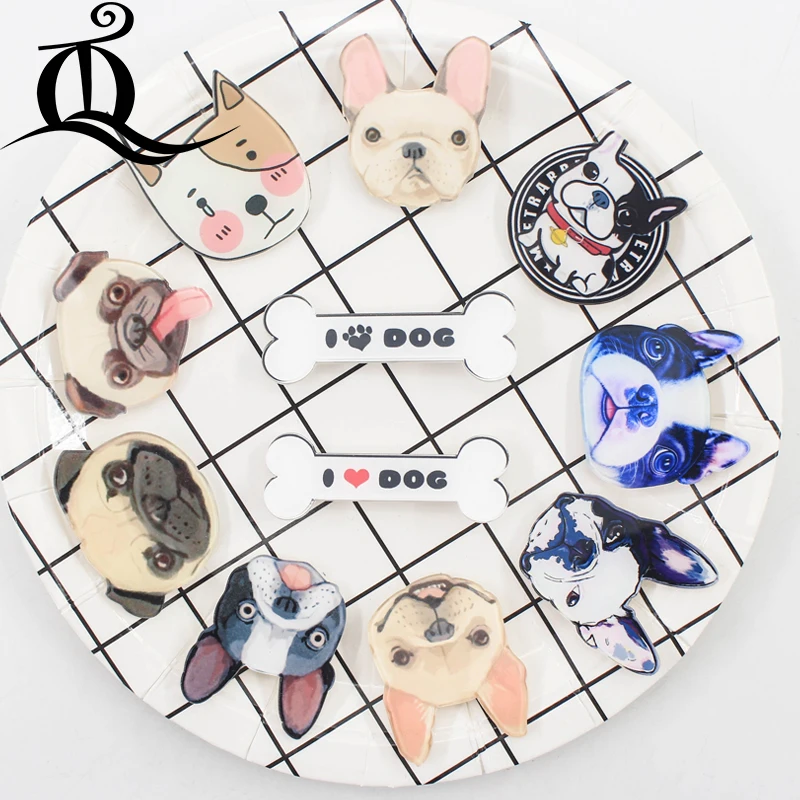 

1PCS MIX lovely animal dog Cartoon Icons on The Pin Kawaii Icon Badge on Backpack Badges for Clothing Acrylic Badges Z40