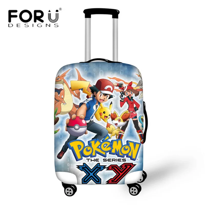 

FORUDESIGNS Anime Pokemon Pikachu Print Luggage Protective Covers Thick Elastic Suitcase Cover for 18-30 Inch Travel Bag Cover