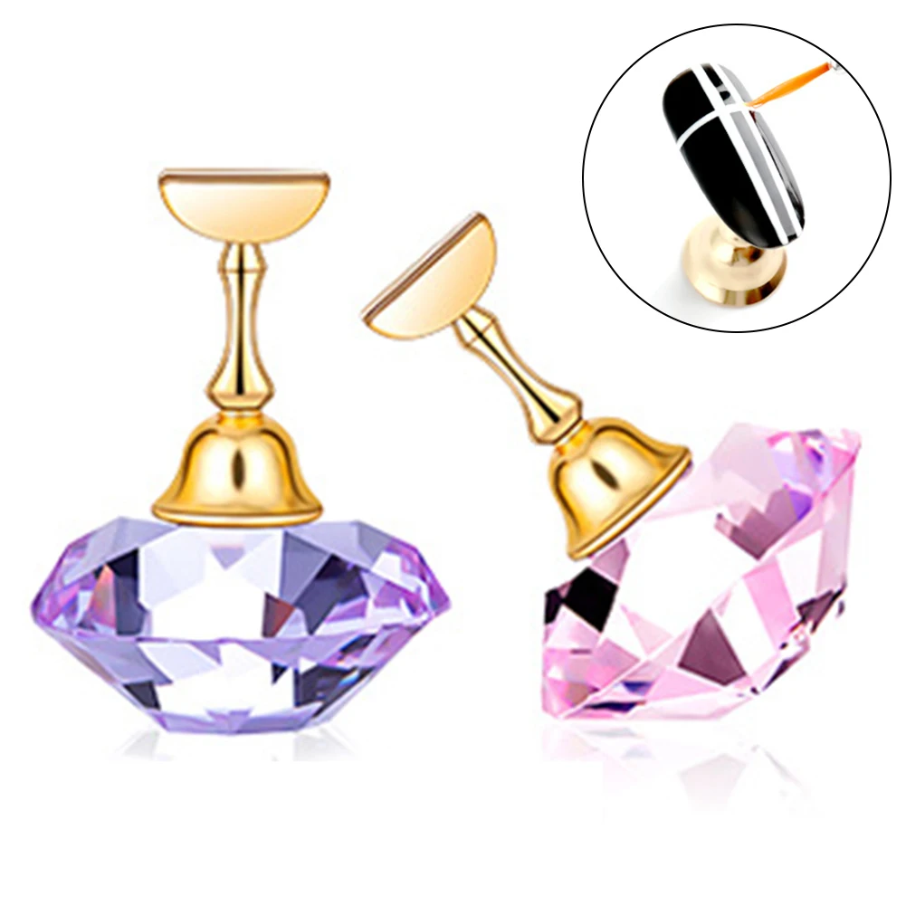 

1 Set Showing Shelf Nail Art Specialist Nail Tip Holder Manicure Tool Learner Strong Suction Magnetic Display With Crystal Base