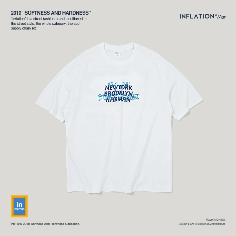 Инфляция 2019 летний городской Костюмы футболка в стиле хип хоп Мужская с рисунком