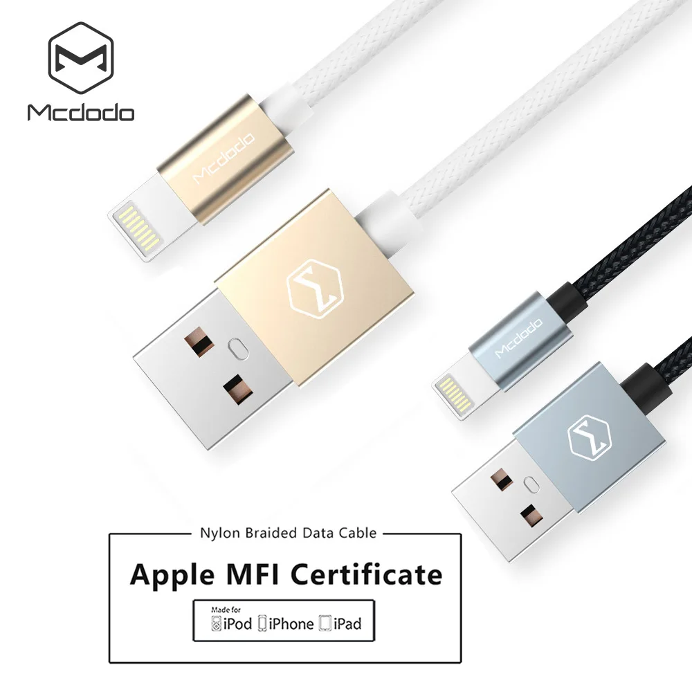 MCDODO MFI معتمد كابل شحن ل فون أبل Xs ماكس 8 7 6 زائد كابل سريع كابل شحن الهاتف المحمول شاحن كابل بيانات