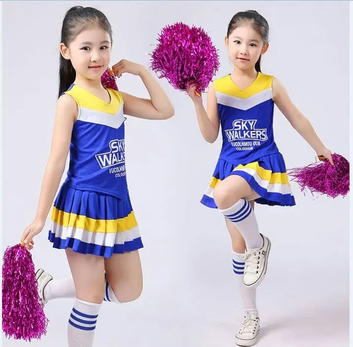 

Children Cheerleading Aerobics Clothing Primary Cheerleader Dress Cheerleading Dance Costume for Girl