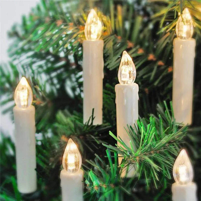 10 Pcs/set Christmas Led Candles Color Changing On Christmas Tree 10 Pcs/set Christmas Led Candles Color changing On Christmas Tree Led Simulation Candle Light with Remote & Clips 7 Colors -in Candles from Home & Garden on ... - 10 Pcs/set Christmas Led Candles Color Changing On Christmas Tree
