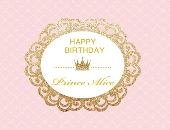 

Princess Party Pink Gold Glitter Birthday Invitation Party photo background backdrop photocall wall table decor photophone w-639
