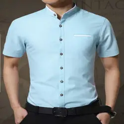 2019 Новый 0052 Мужская рубашка с короткими рукавами Повседневная рубашка, мужская рубашка с короткими рукавами
