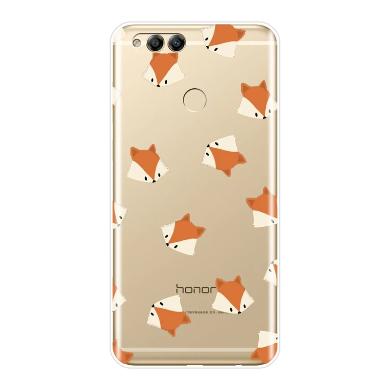 ТПУ чехол для телефона для huawei Honor 10 9 8 8X MAX Kawaii Fox Мягкая силиконовая задняя крышка для huawei Honor 7 8 9 10 Lite 7S 7X 7A 7C Pro - Цвет: No.6