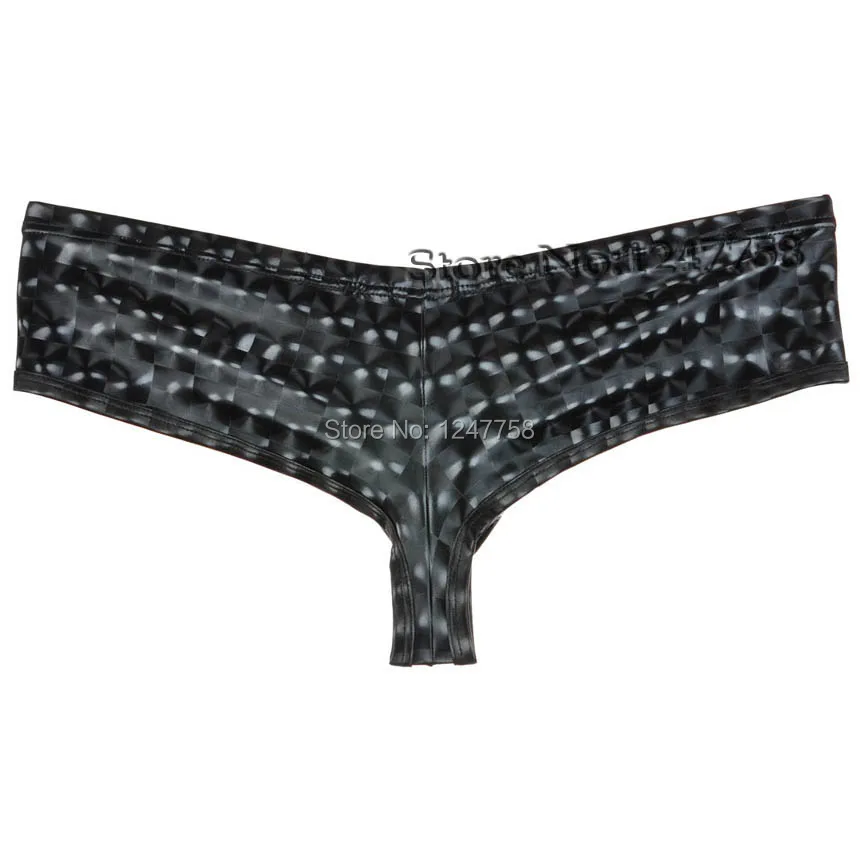 Сексуальные мужские жидкости Pro Стрейч Нижнее белье блестящие кожаные мини