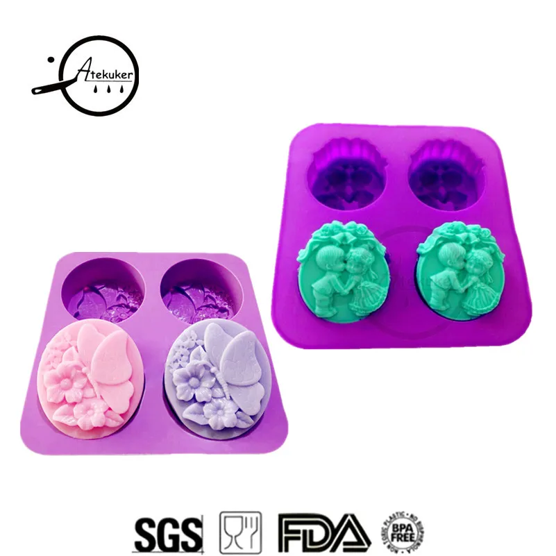 

Atekuker 2Pcs/set Butterfly Lovers Silicone Molds For Soap Making Silicone Form For Soap Pudding Moulds Handmade Soap Form
