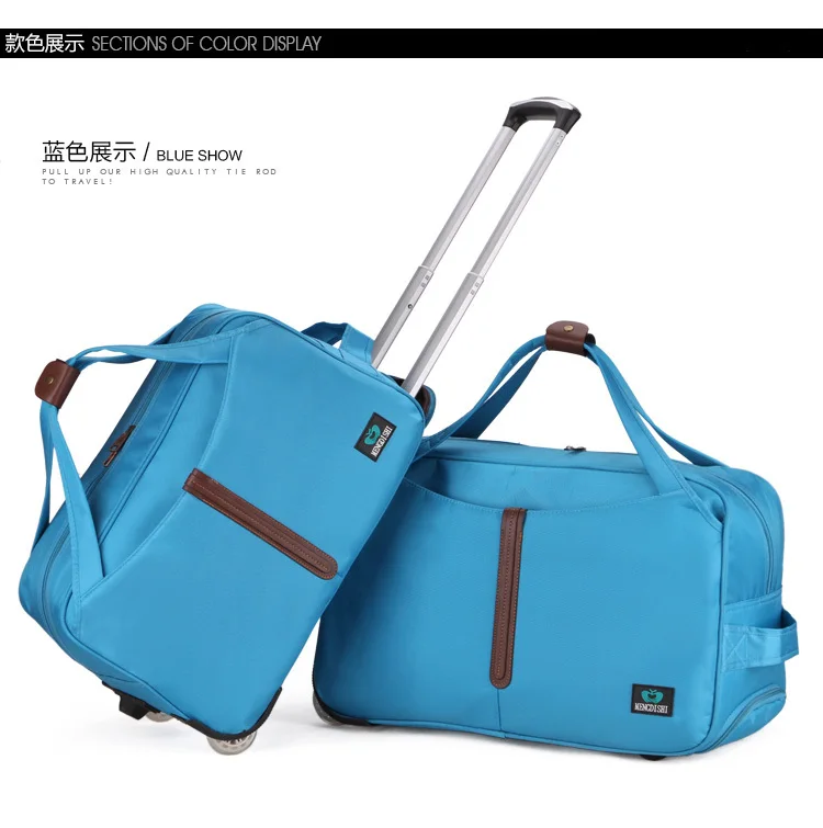 Brand Cabin Luggage Bag Rolling Suitcase Trolley Travel Bag On Wheels For Women Men Travel Duffle Oxford Wheeled Travel Bag